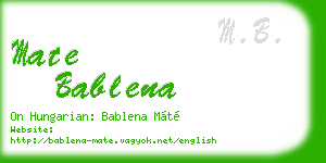 mate bablena business card