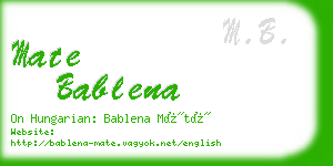 mate bablena business card